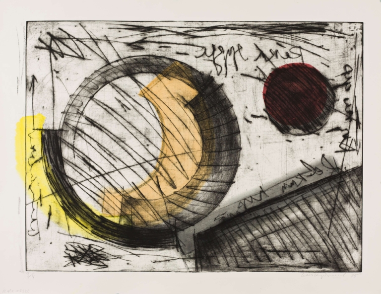 Kudryashov, Oleg (b. 1932), Compostion, 1995, plate 2320, drypoint and watercolour on paper, 107 x 139 cm