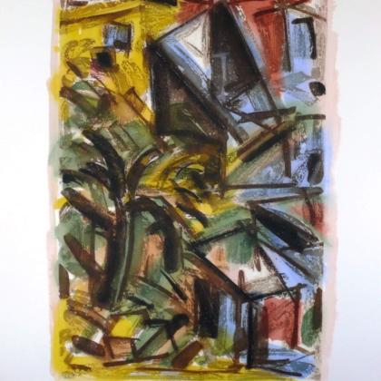 Kudryashov, Oleg (b. 1932), Dovecote, 1995, plate 2370, aquatint, gouache, watercolour on paper, 118 x 89,5 cm