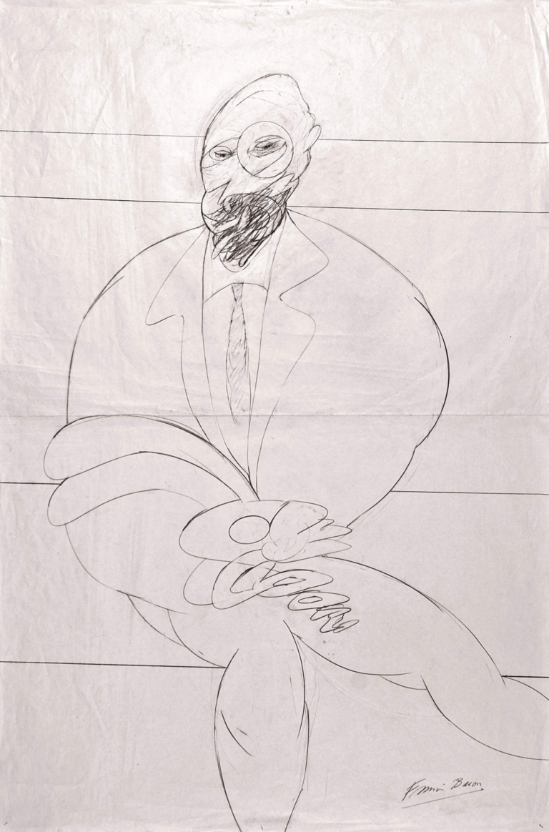 Bacon, Francis, 1909 - 1992, Seated Figure,1987, pencil on paper, 150 x 100 cm